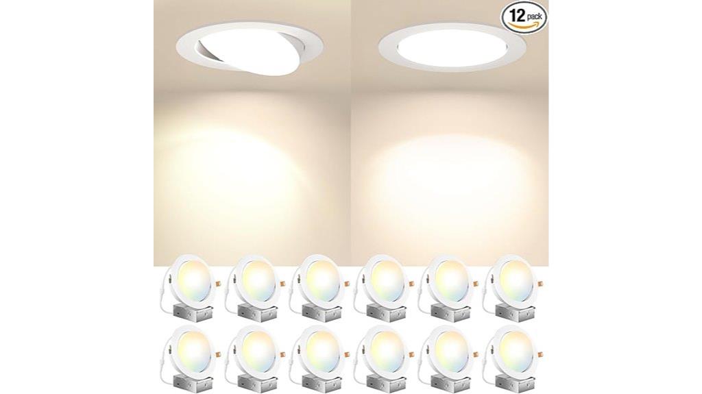 12 pack 6 inch led recessed