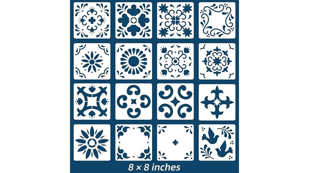 16 piece tile stencil set