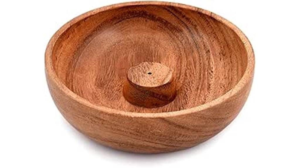 acacia wood incense holder