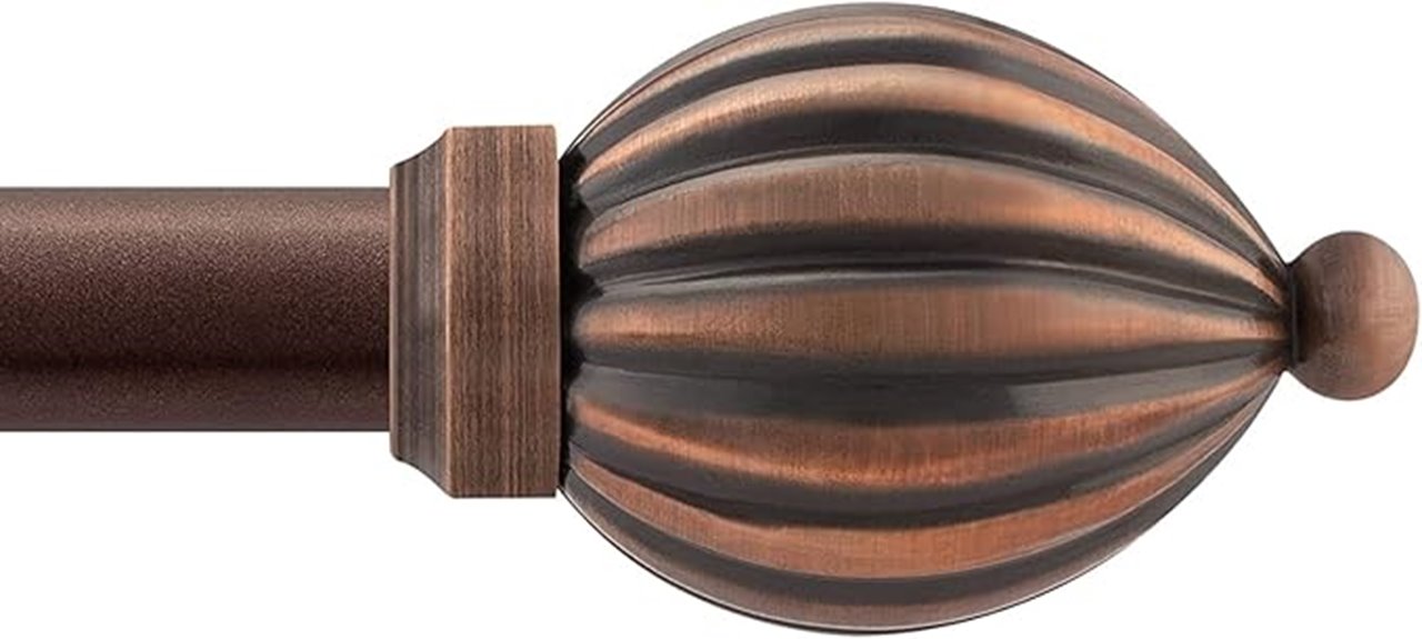 adjustable 1 inch curtain rod