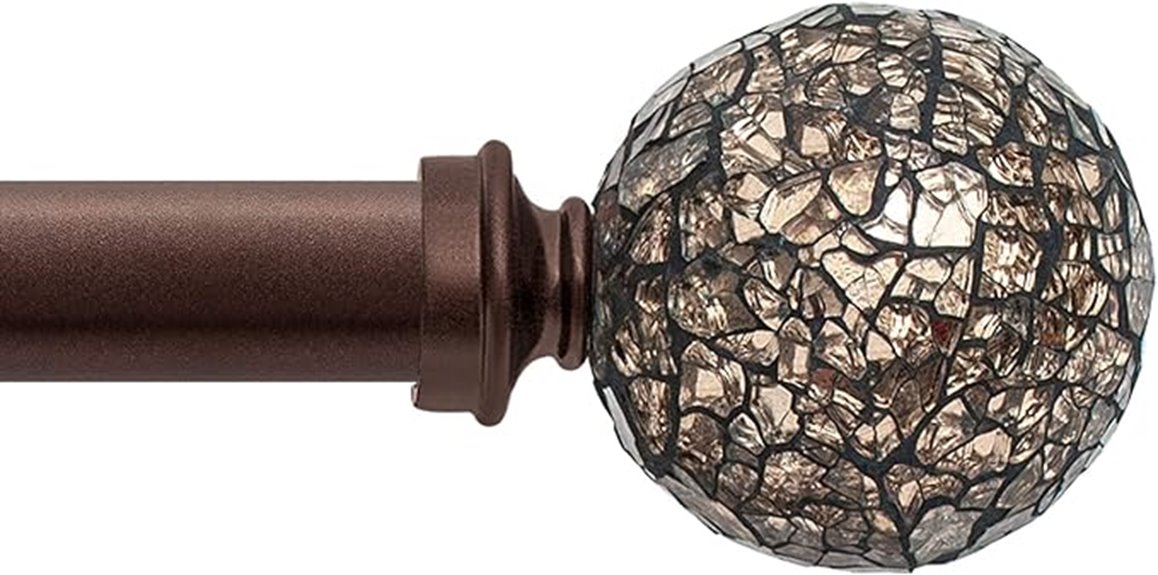 adjustable finial curtain rod