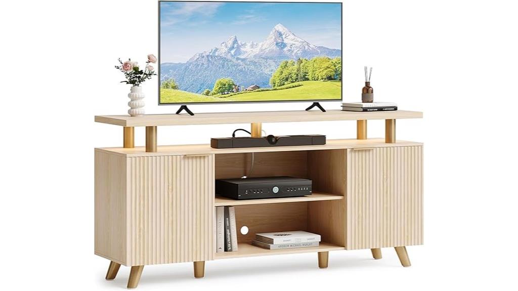 adjustable fluted tv stand