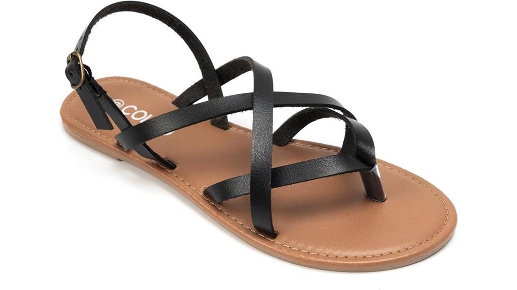 adjustable strap flat sandals