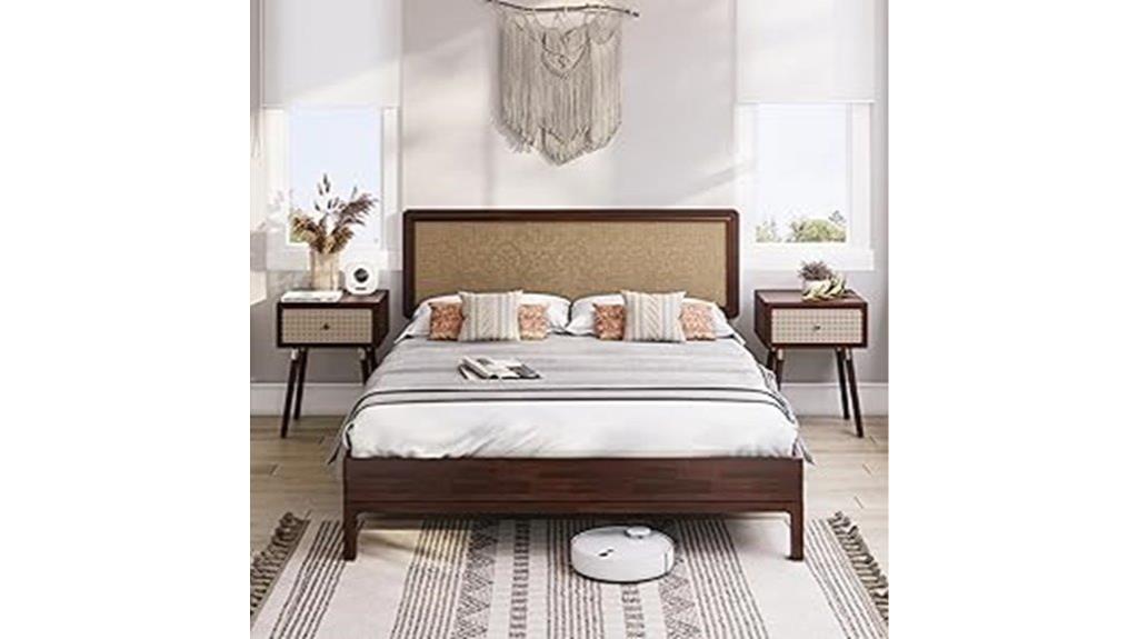adjustable woven headboard bed