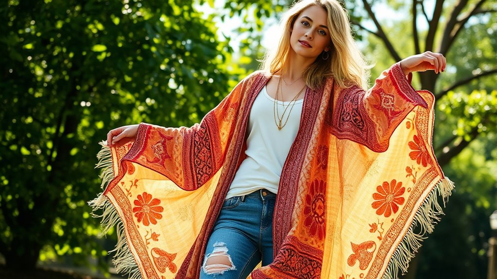 affordable boho kimono layering