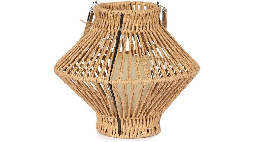 alpine woven lantern with candle