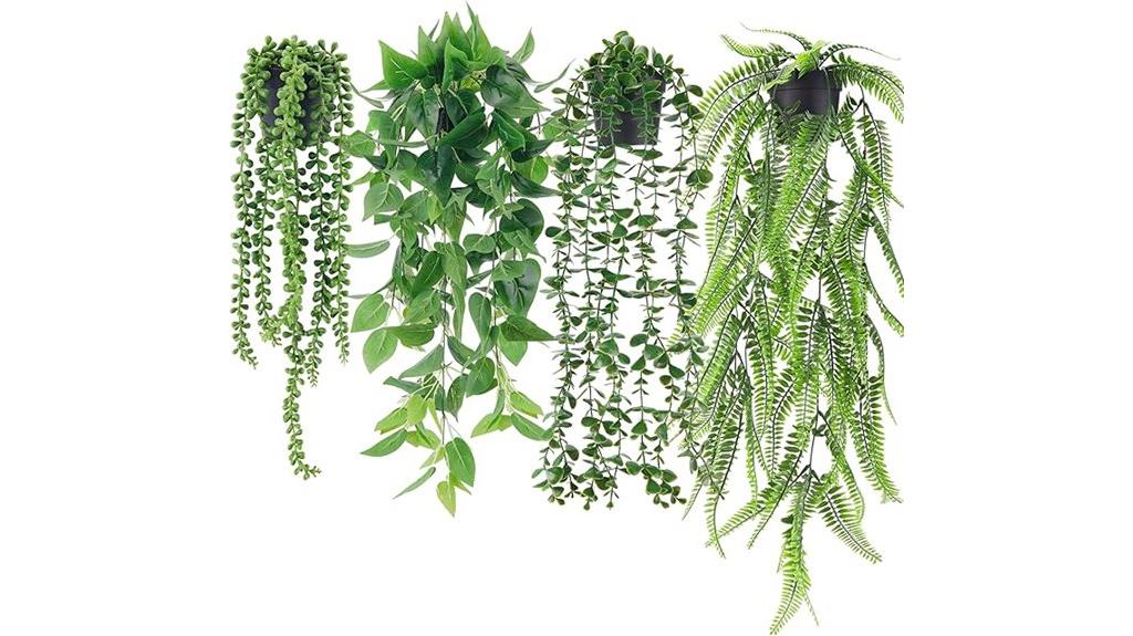 artificial rose hanging plants