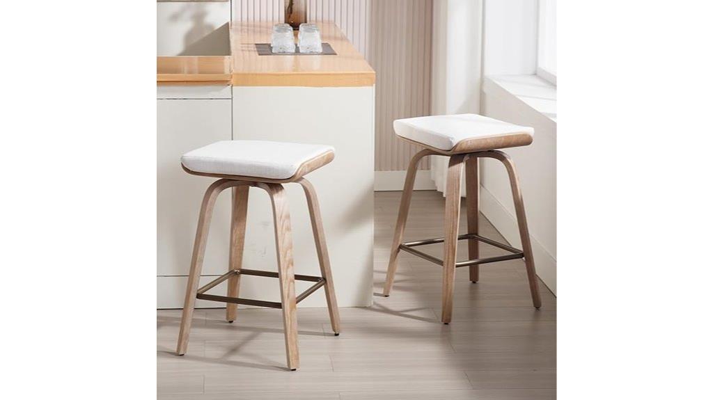 backless wooden counter stools