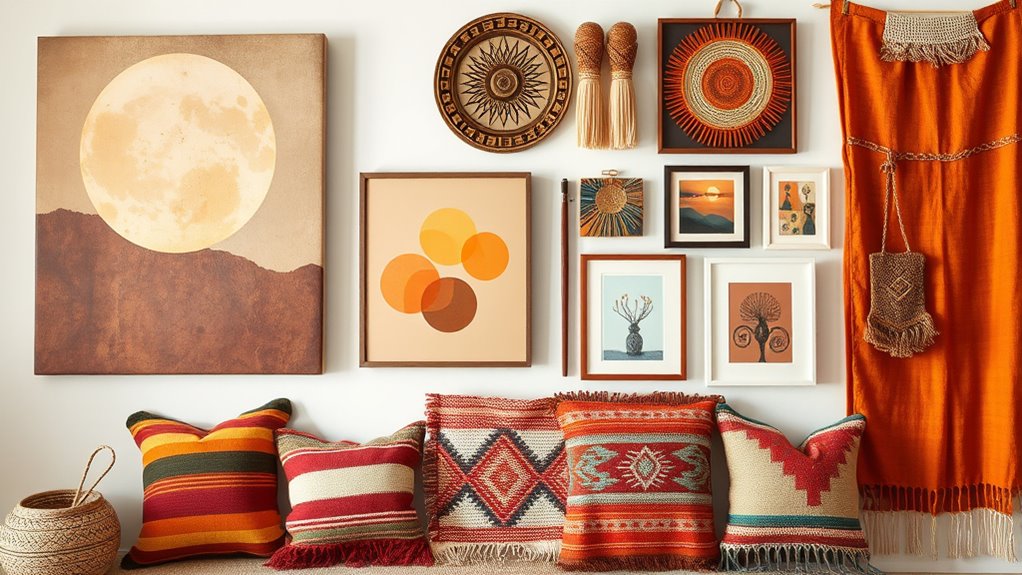 balanced eclectic art display