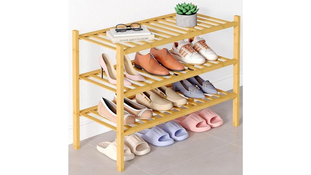 bamboo 3 tier shoe organizer