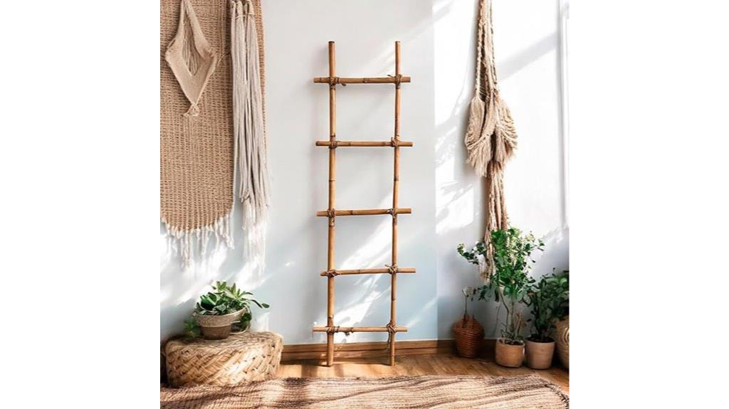 bamboo 5 tier decor ladder