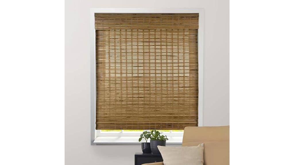 bamboo roman shade valance