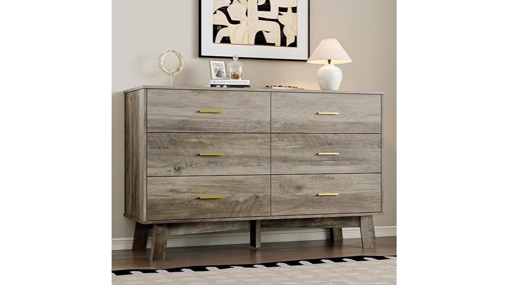 bedroom dresser with six drawers
