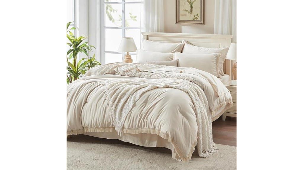 beige king comforter set