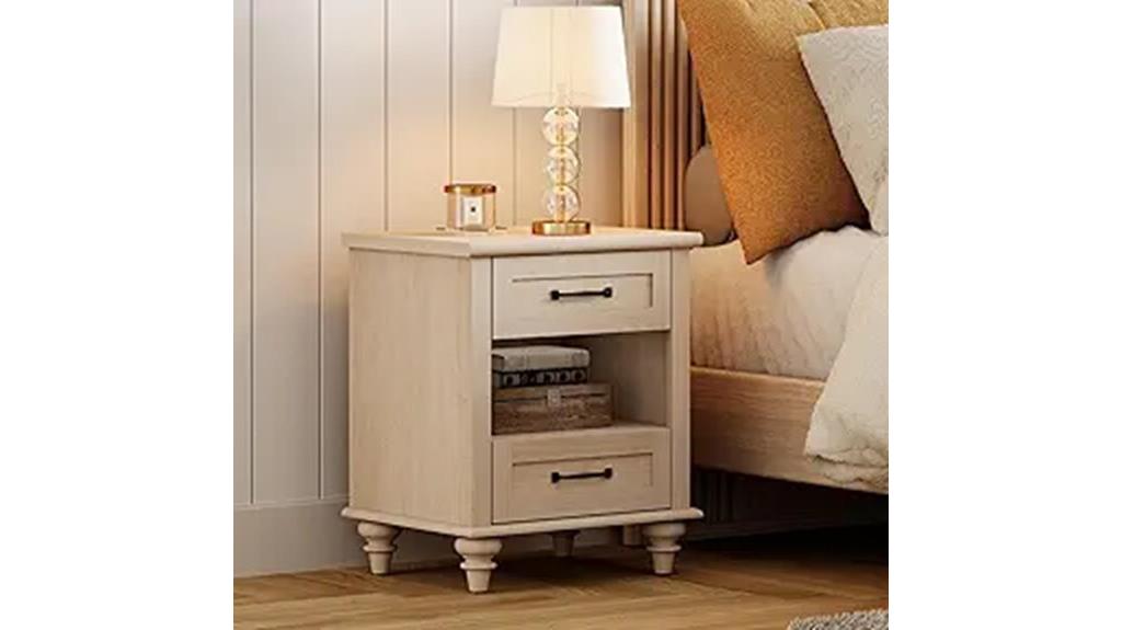 beige side table with charging