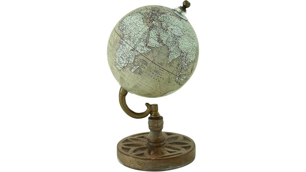 beige wood globe dimensions