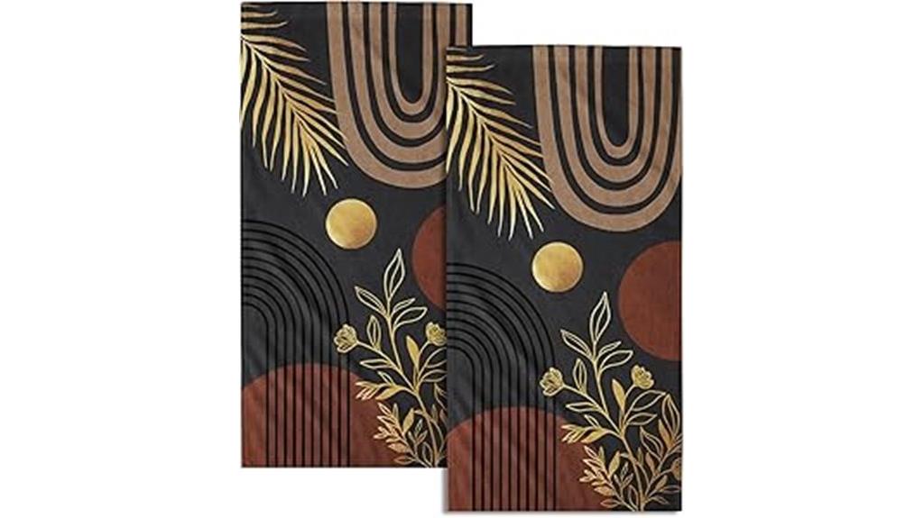 black boho towel set