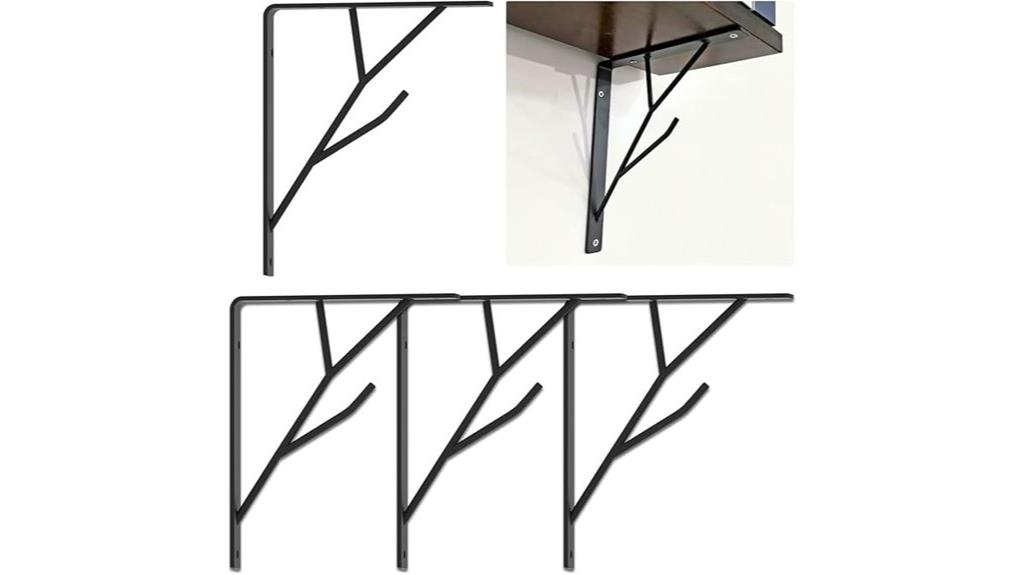 black decorative shelf brackets