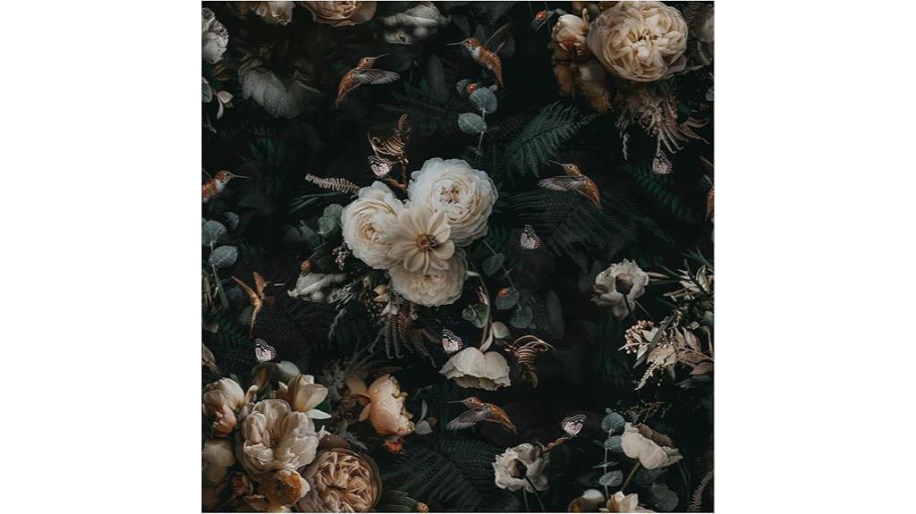 black floral peel and stick wallpaper
