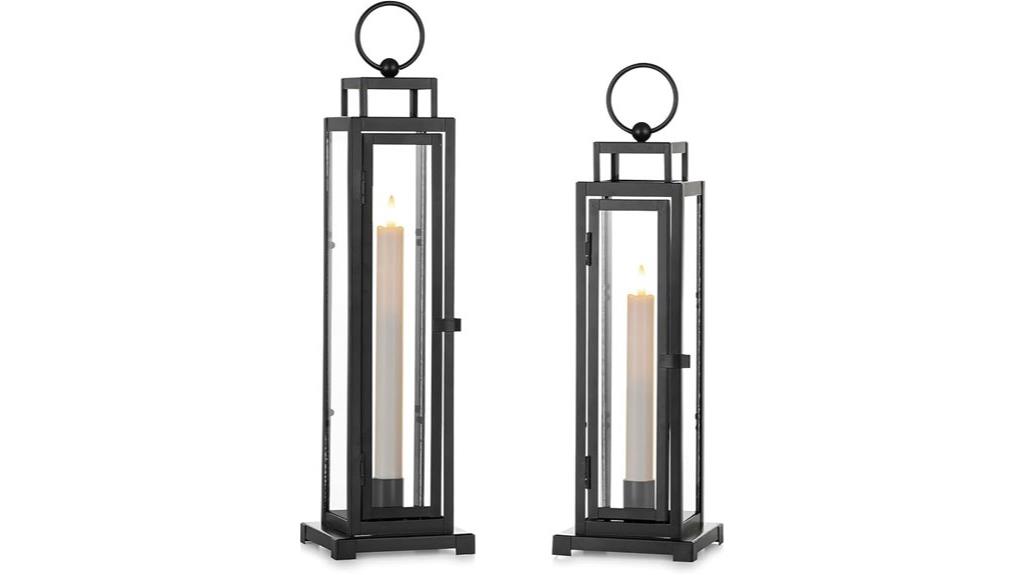 black lanterns candle set