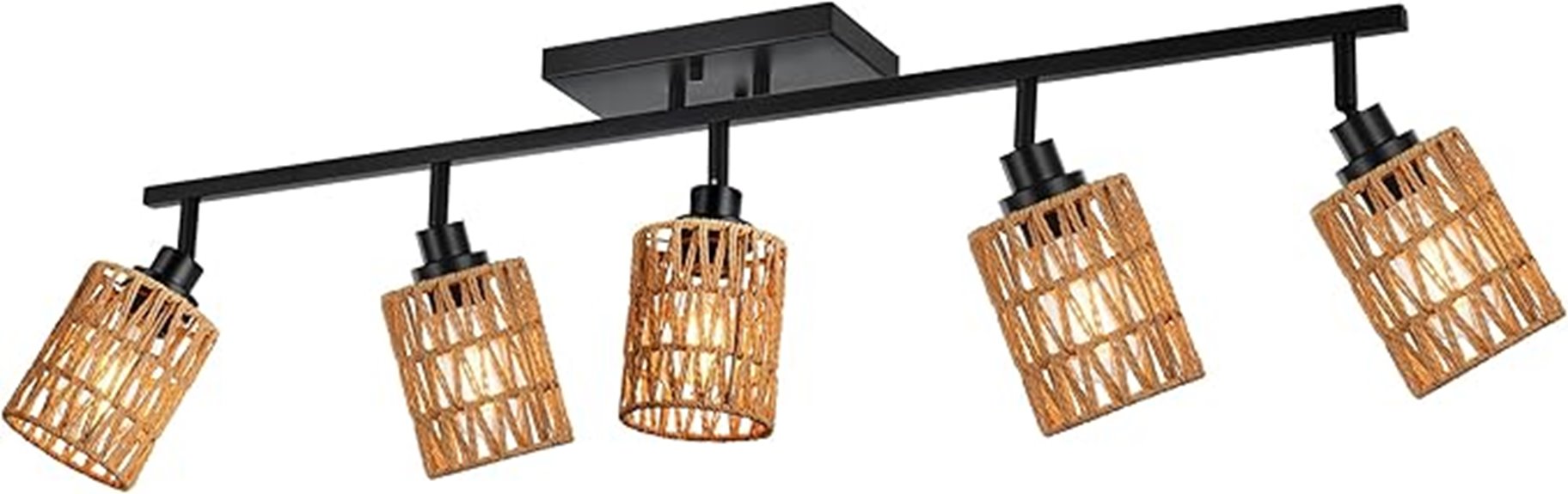 black rattan track light