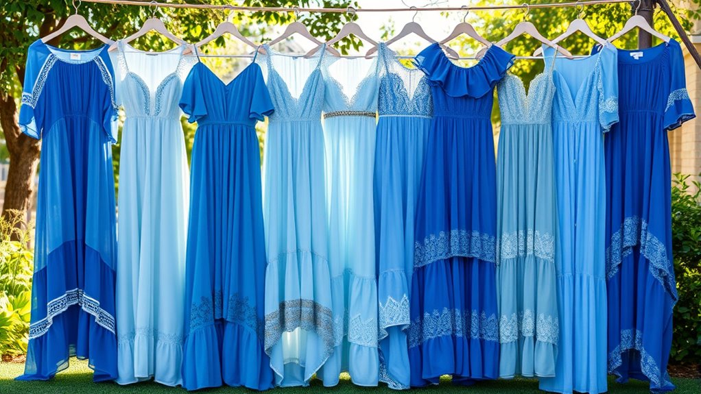 blue boho wedding dresses