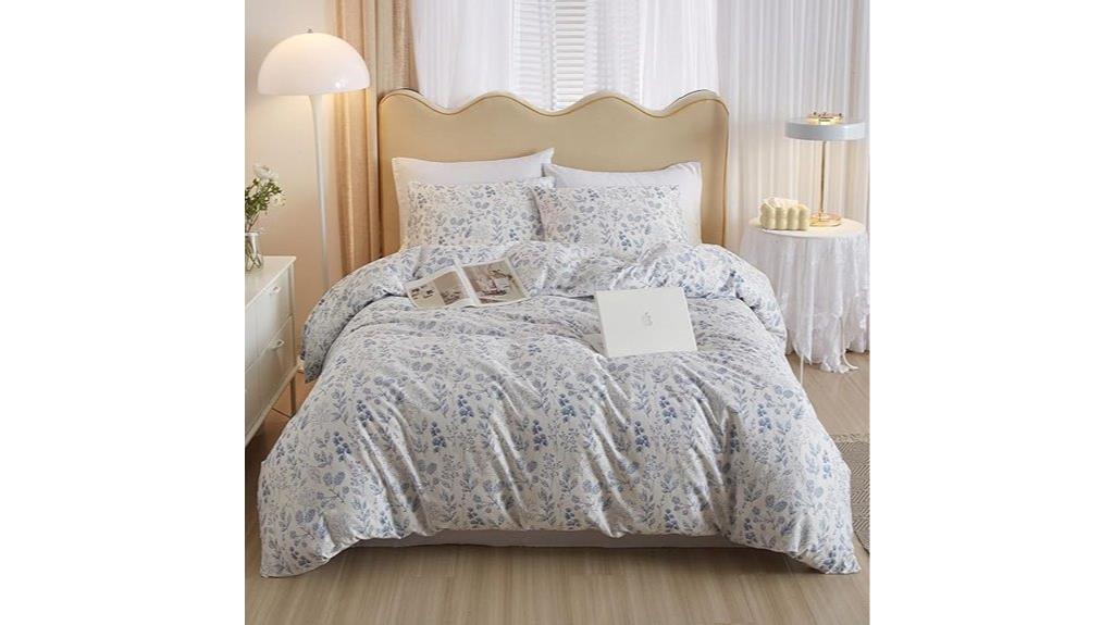 blue floral duvet set