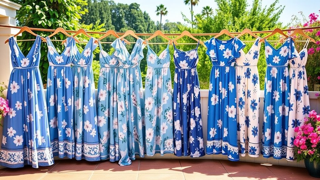 blue floral maxi dresses