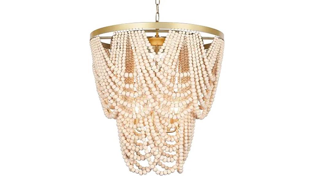 bohemia wood beaded chandelier