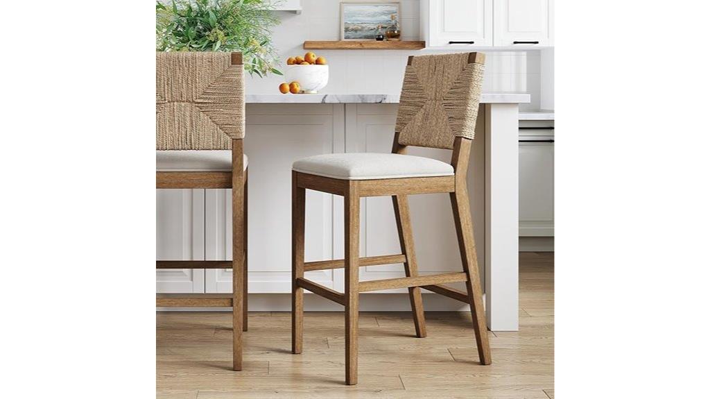 bohemian boucle bar stool