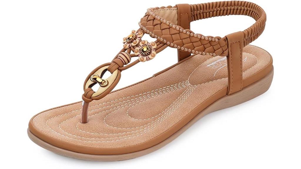 bohemian elastic flat sandals