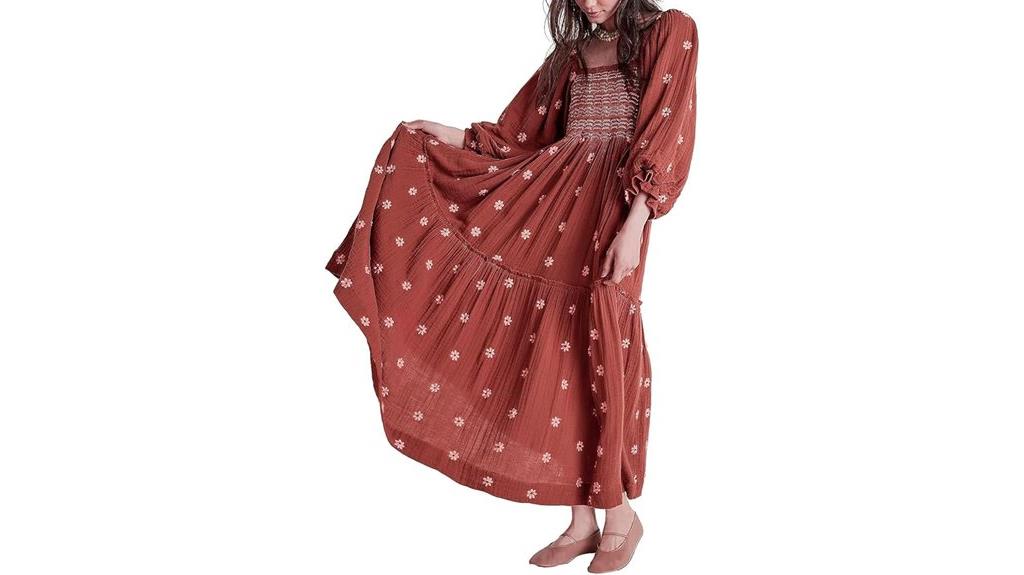 bohemian floral dress pockets