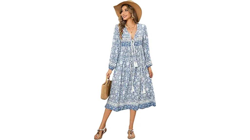 bohemian floral midi dress