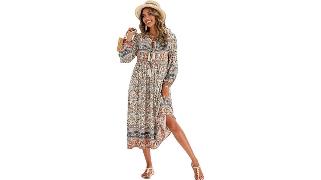 bohemian floral midi dress