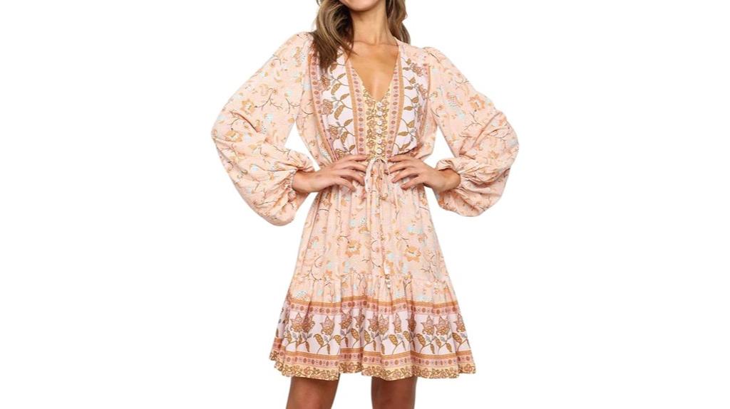 bohemian floral mini dress