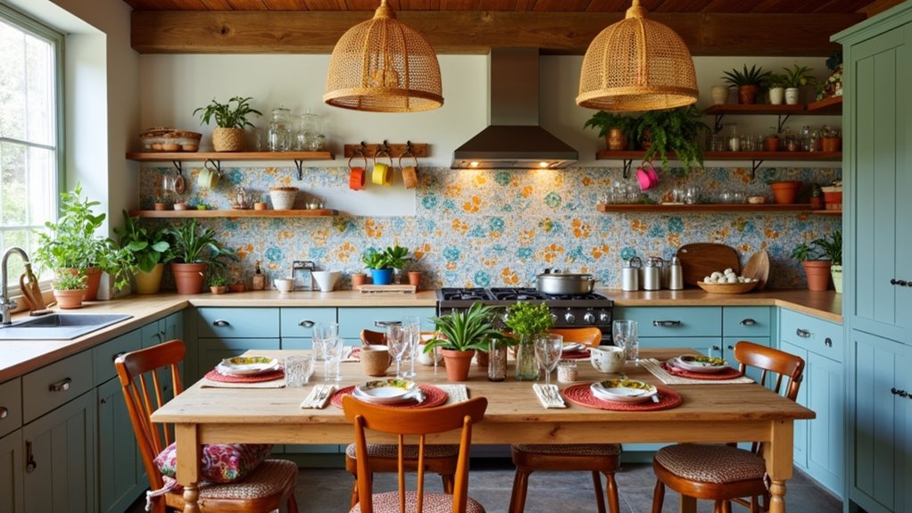 bohemian kitchen dining decor
