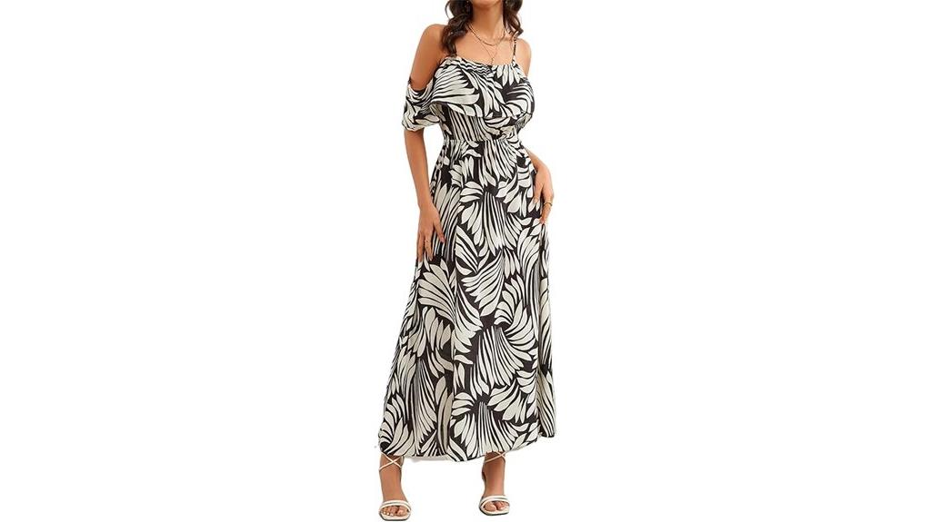 bohemian off shoulder maxi