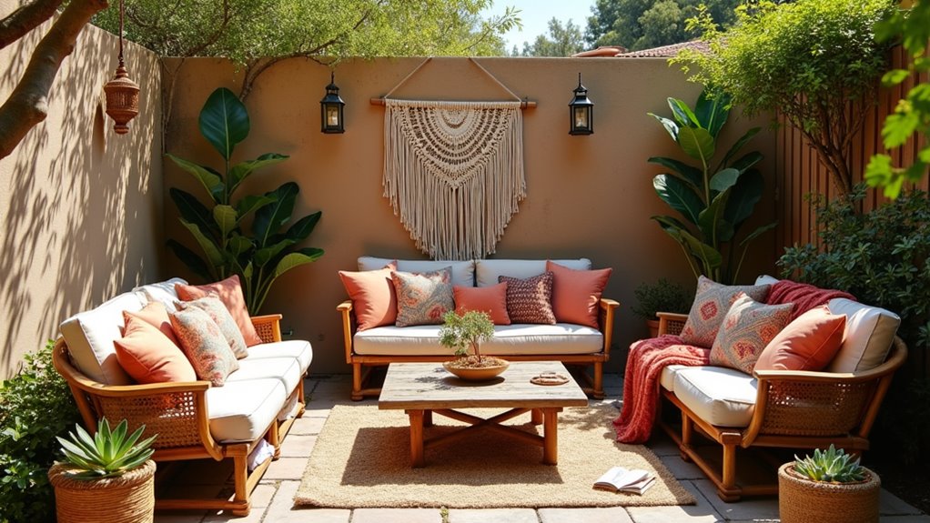bohemian outdoor living decor