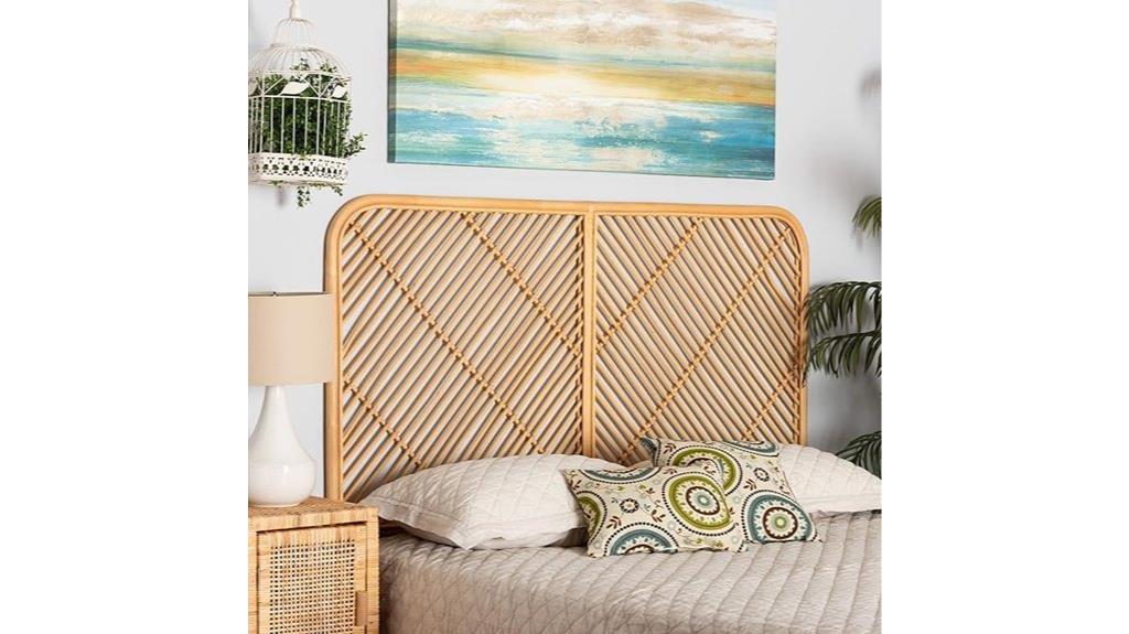 bohemian rattan queen headboard