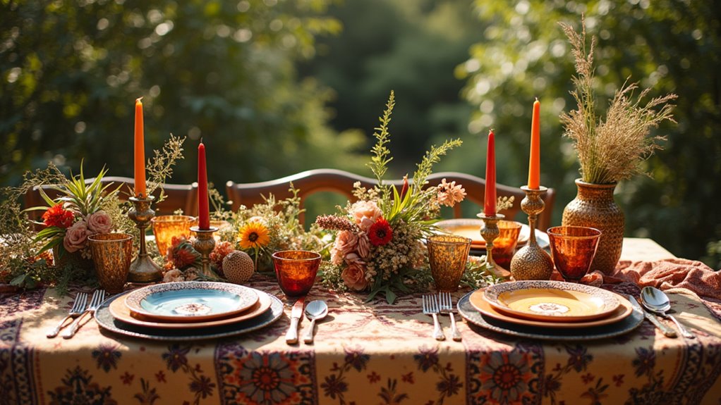 bohemian table setting ideas