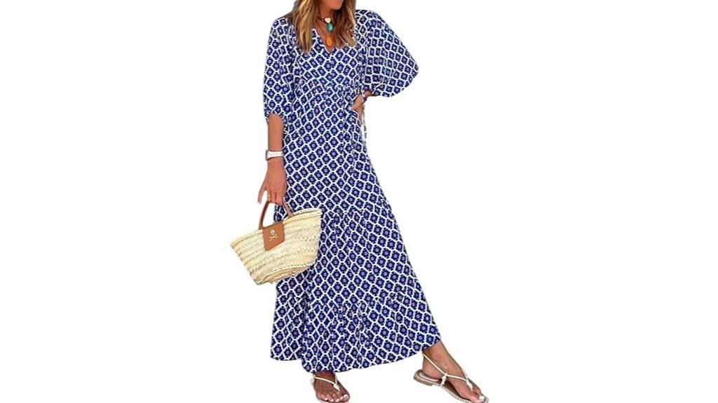 bohemian v neck maxi