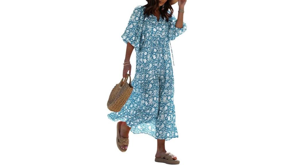bohemian v neck maxi