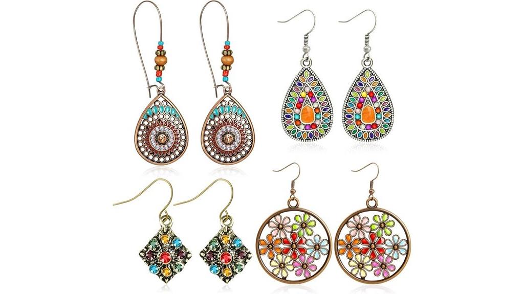 bohemian vintage dangle earrings