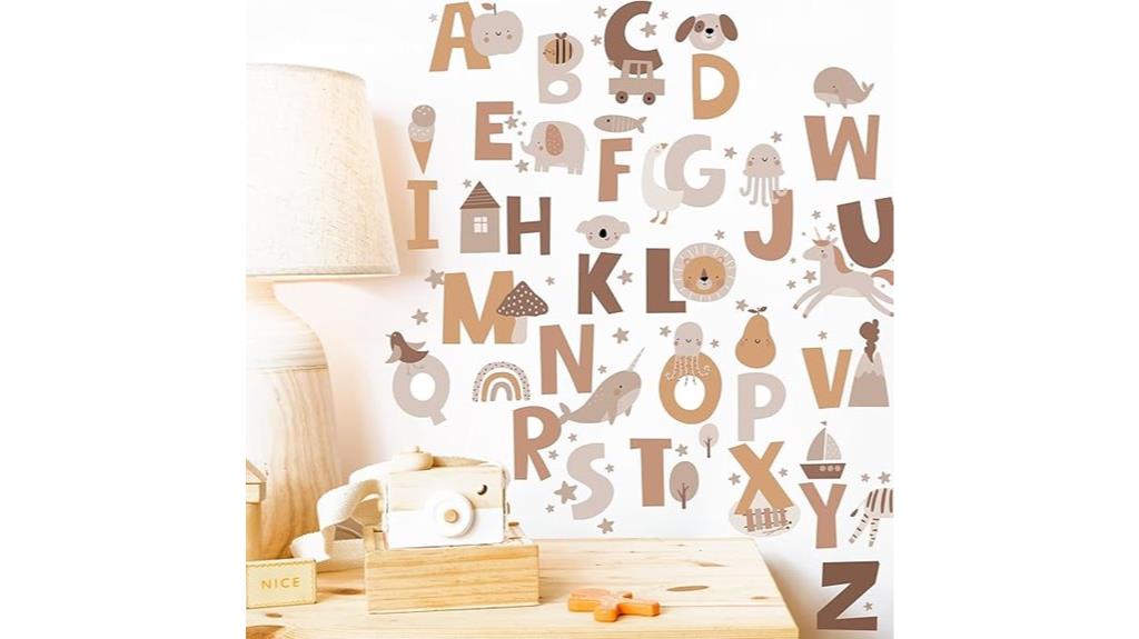 boho alphabet wall decals