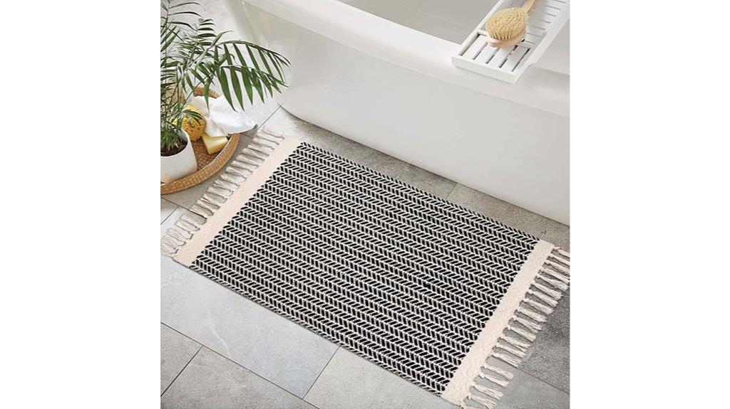 boho bathroom door mat
