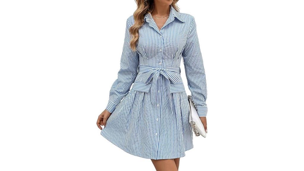 boho belted shirt dress