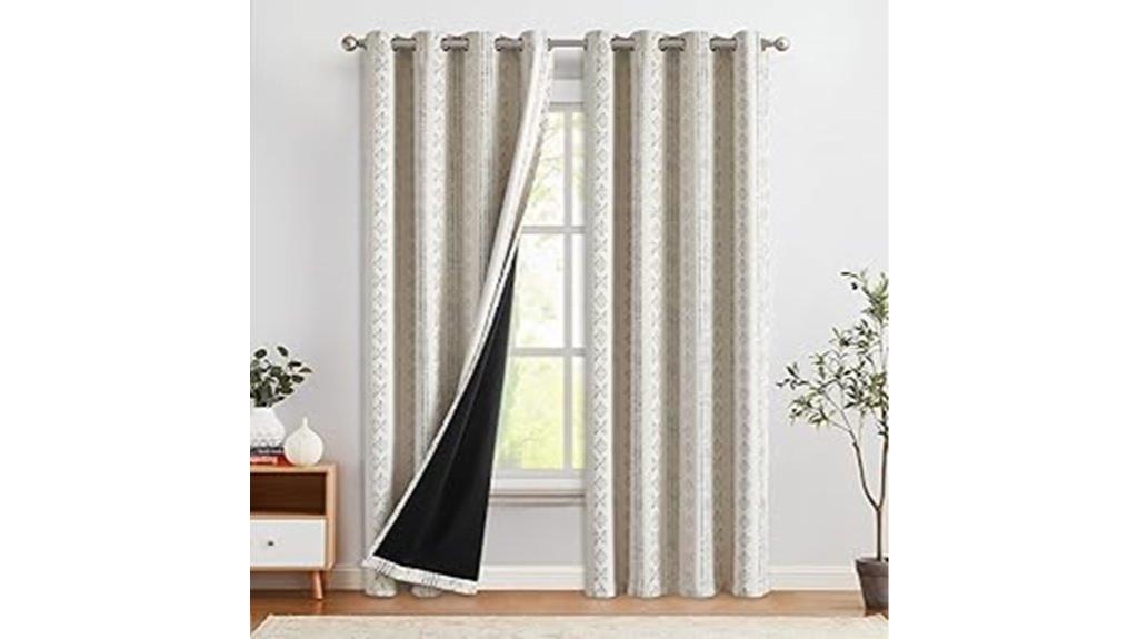 boho blackout bedroom curtains