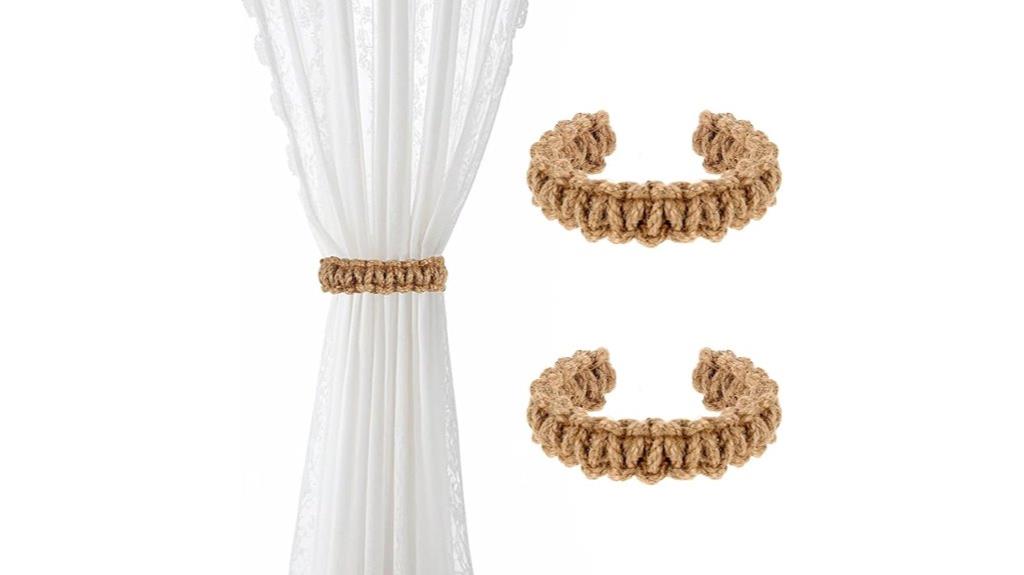 boho braided curtain tiebacks