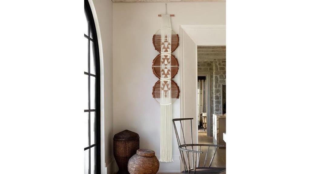 boho brown white wall hanging