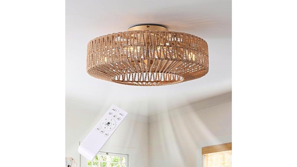 boho caged light fan